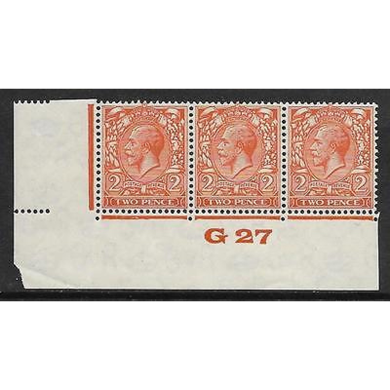 2d Orange Block Cypher Control G27 imperf UNMOUNTED MINT slight tone spot