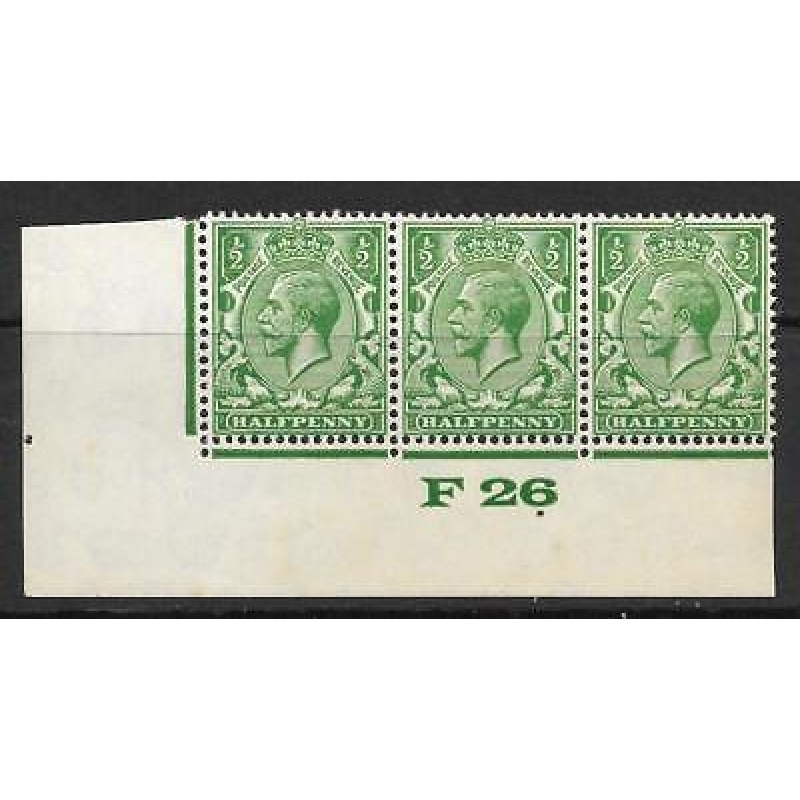 d Green Block Cypher Control F26 imperf strip of 3 UNMOUNTED MINT