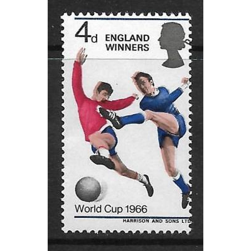 1966 England Winners - perf shift down  left  black shift right UNMOUNTED MINT