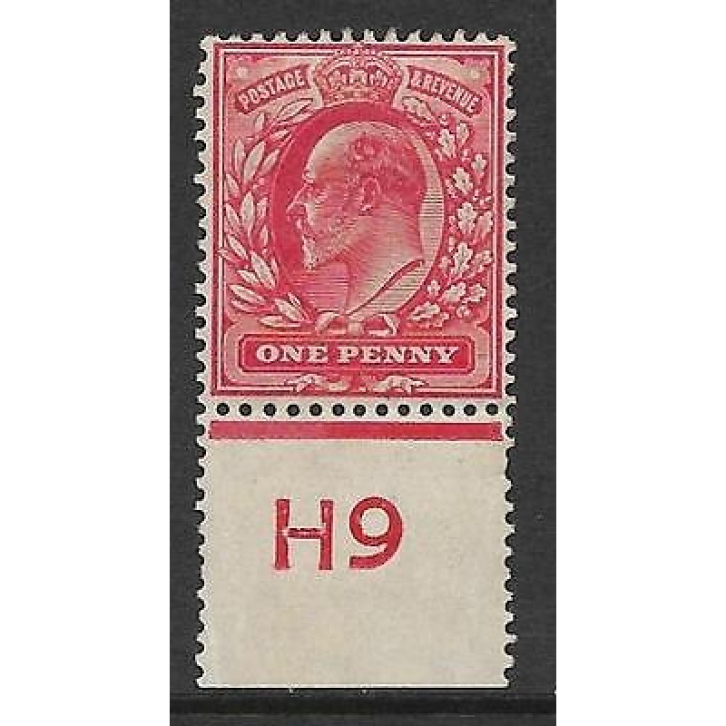 Sg 220 M5n Variety 1d Scarlet Control H9 perf De La Rue MOUNTED MINT