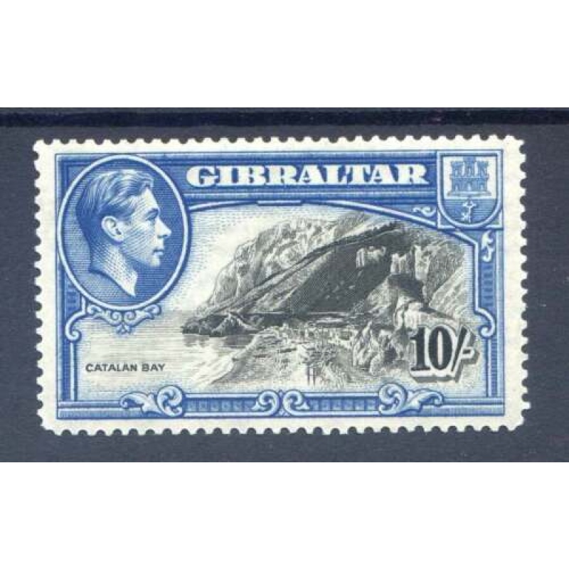 Gibraltar 10 - Black  Blue SG130 Mounted Mint