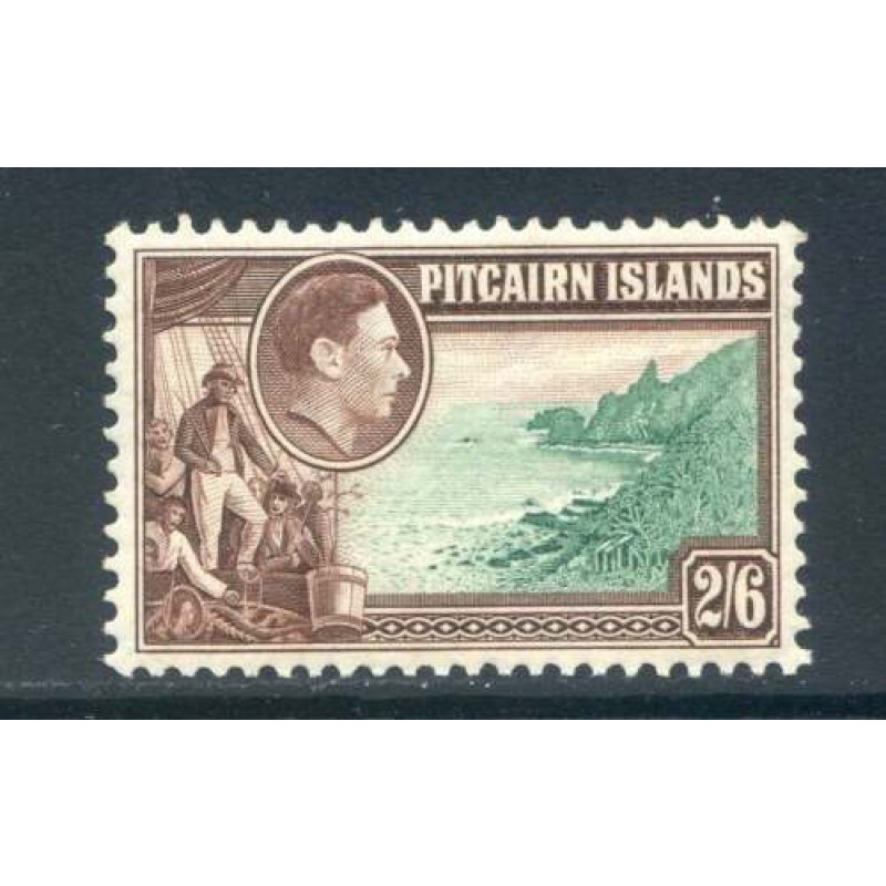 Pitcairn Islands 2 6d Green  Brown SG8 Mounted Mint