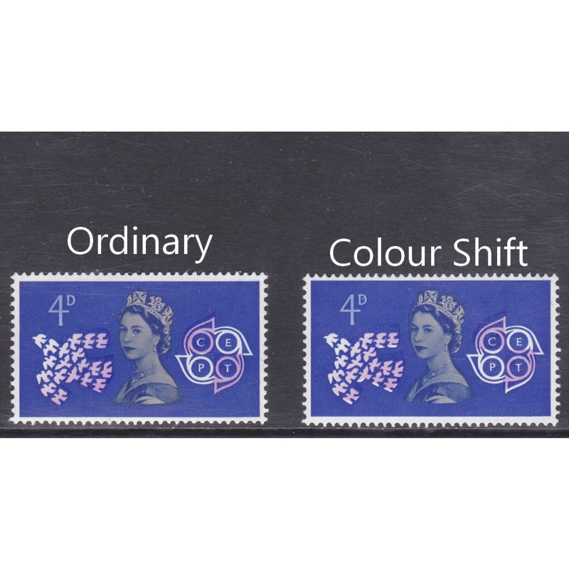 sg627 1961 4d CEPT 2mm Colour shift of Pink  UNMOUNTED MINT [SN]