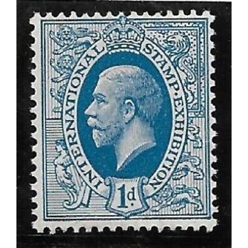 1912 1d George V Blue Perf International Stamp Exhibition Cinderella MNH