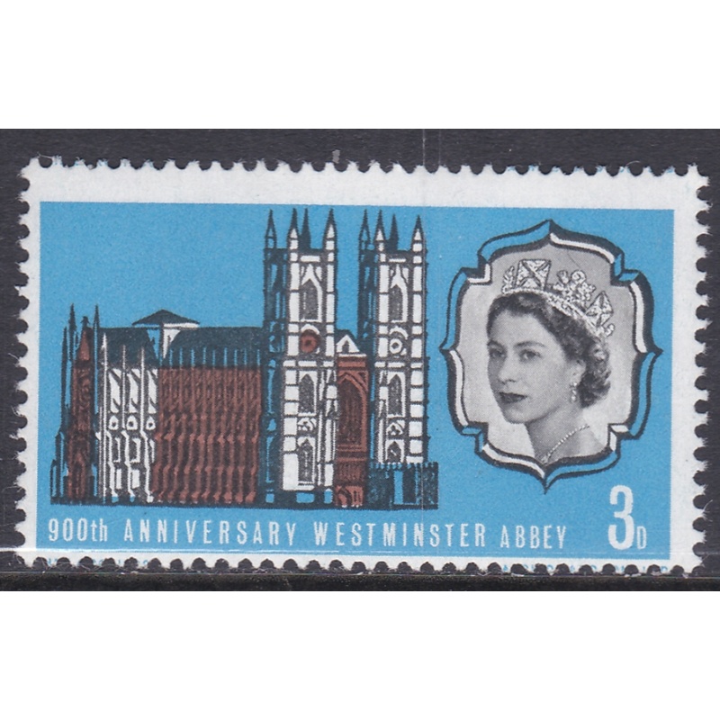 1966 Sg687 Westminster Abbey 3d Misperf UNMOUNTED MINT [SN]