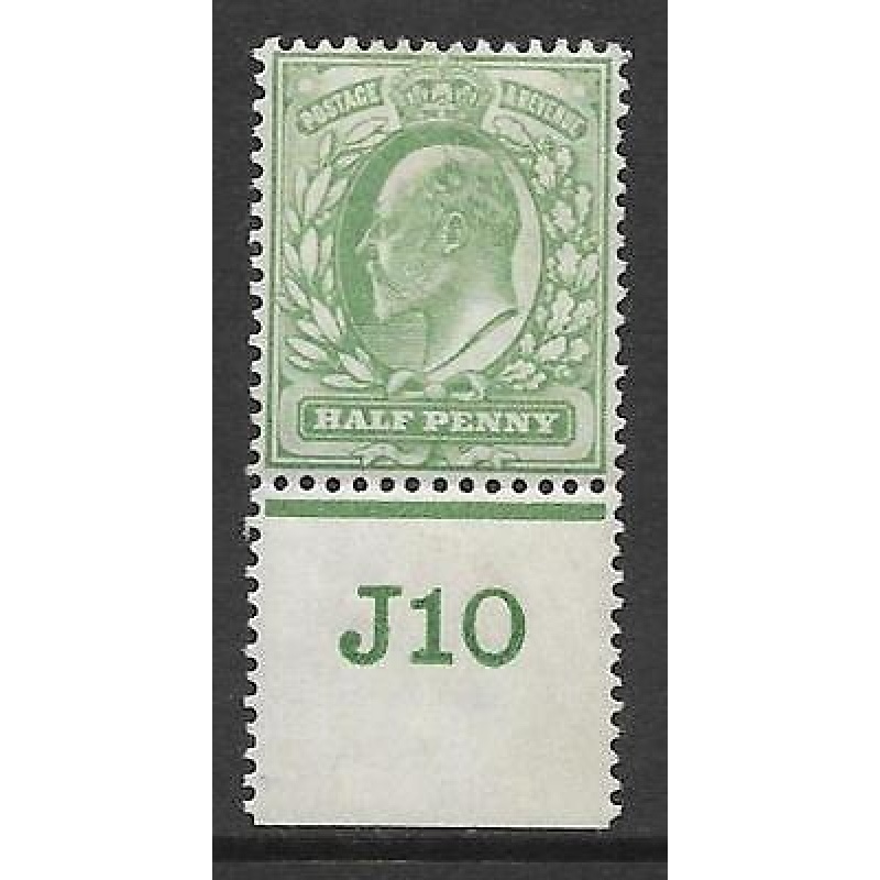 Sg 218 d Yellowish-Green Control J10 perf De La Rue Very light MOUNTED MINT