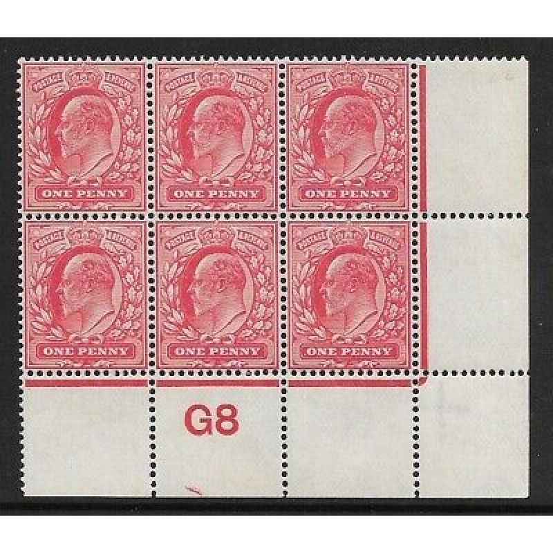 1d Scarlet Control g8 perf perf type v2 plate 42 UNMOUNTED MINT