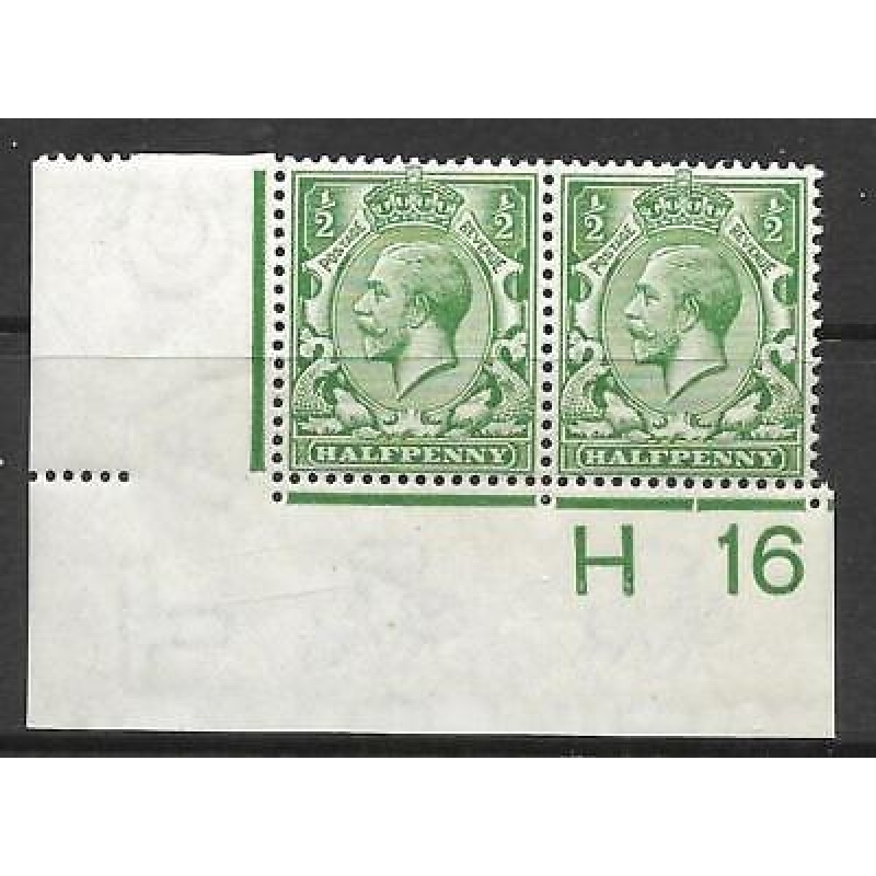 N14(7) d Deep Bright Green Control H16 Imperf pair UNMOUNTED MINT