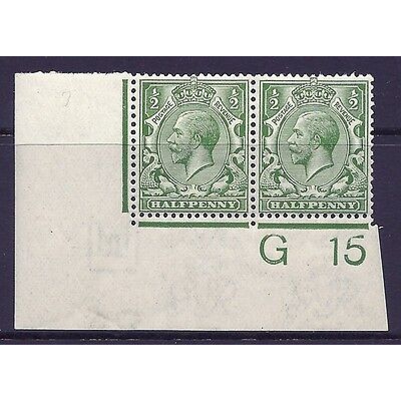 N14(6) d Bright Green Control G 15 imperf MOUNTED MINT