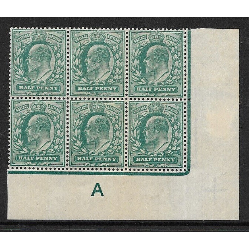 Sg 216 M1(2) d Blue-Green Control A imperf De La Rue perf H1 MOUNTED MINT