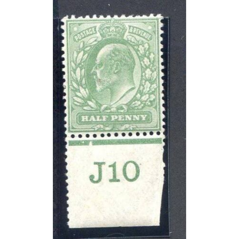 KEV11 1 2d Green J10 Control Single Unmounted Mint