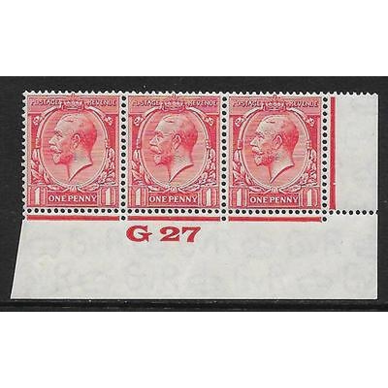 1d Scarlet Block Cypher Control G27 imperf UNMOUNTED MINT MNH