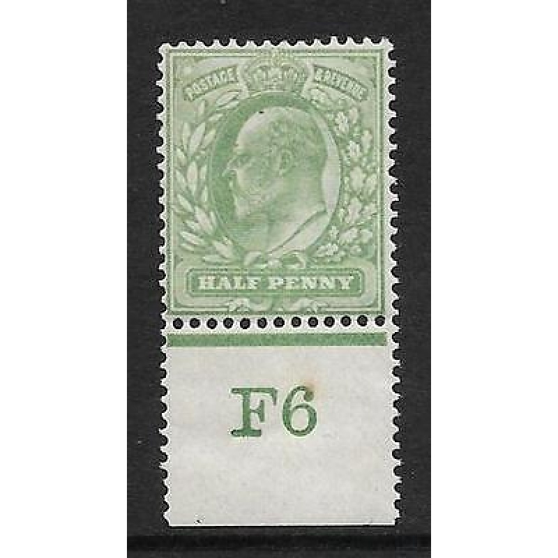 Sg 218 d Yellowish-Green Control F6 perf De La Rue UNMOUNTED MINT