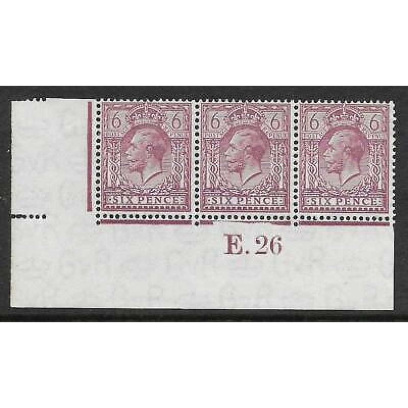 spec N42(3) 6d Deep Reddish Violet Block Cypher Control E26 imperf MOUNTED MINT