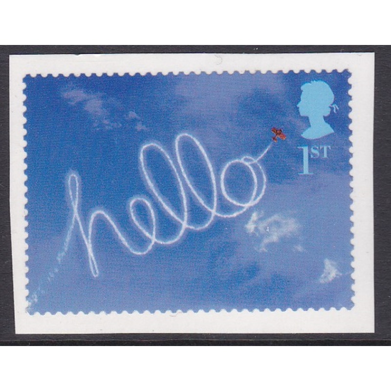 PM8 2002 Sg2264a Hello 1st class stamp out of booklet - self adhesive