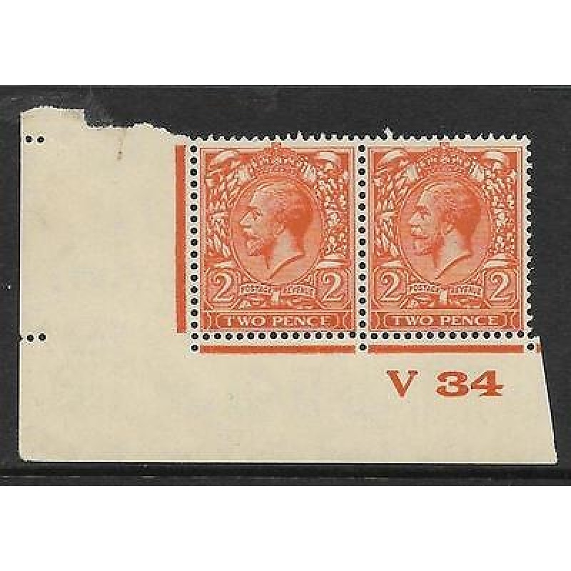 N36(4) 2d Deep Yellow Orange Block Cypher Control V34 imperfMOUNTED MINT margin