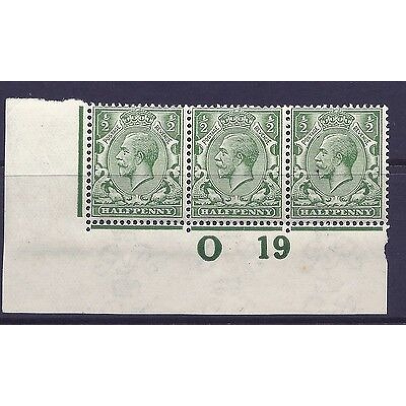 N14(1) d Green Control O 19 imperf Lightly MOUNTED MINT with faults