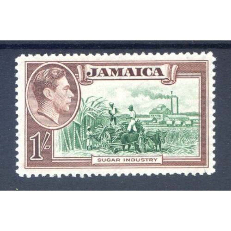 Jamaica 1 - Green  Purple-Brown  SG130 Mounted Mint