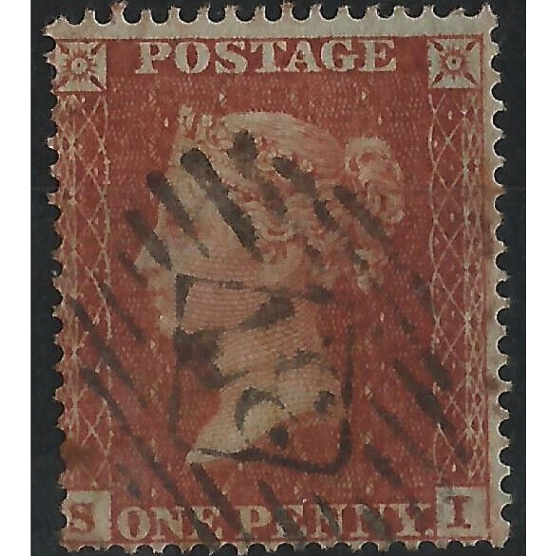 GB Qv 1855 Sg C4 1d Red Plate 11 Fine used