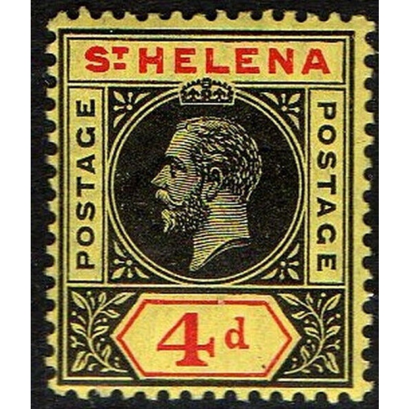 St.Helena Sg83 - 4d. black and red yellow 1912 MNH