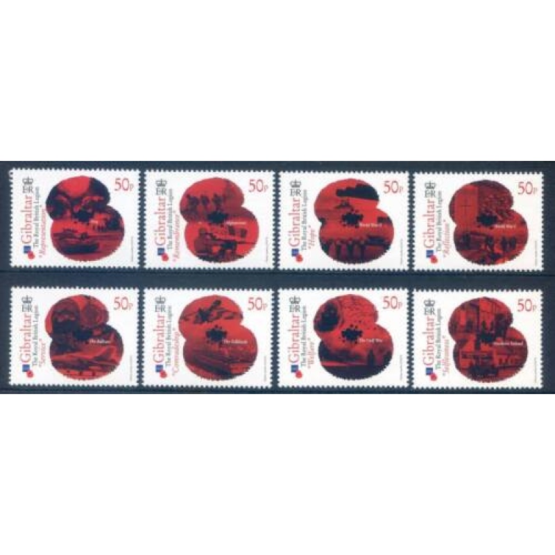 2011 Gibraltar Royal British Legion Set SG1381 1388 Unmounted Mint