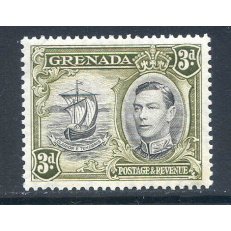 Grenada 3d Black  Olive Green SG158a Mounted Mint