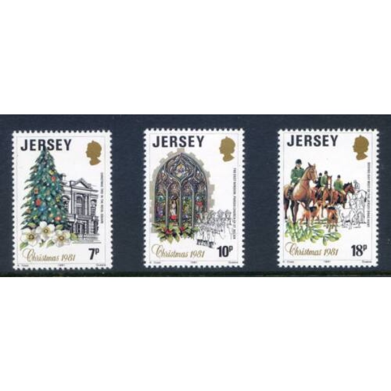 Jersey 1981 Christmas Set SG286 288 Set Unmounted mint