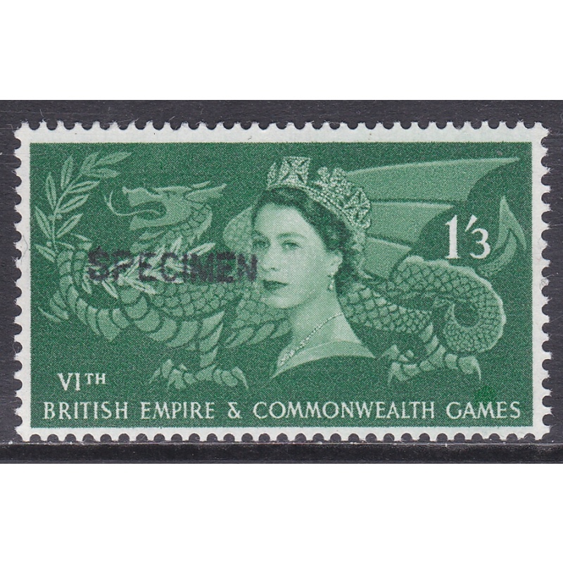 Sg569a 1958 1 3 Commonwealth Games  Specimen type A UNMOUNTED MINT [SN]