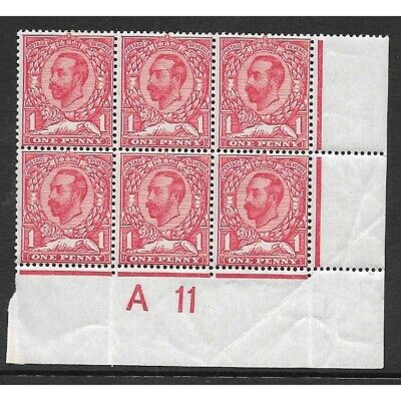 sg329(i) 1d Scarlet variety white scratch to left of lions face UNMOUNTED MINT