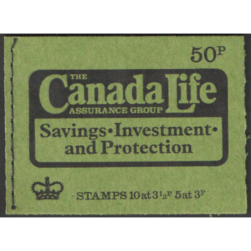 DT14 March 1974 Canada Life 50p Stitched Booklet - complete