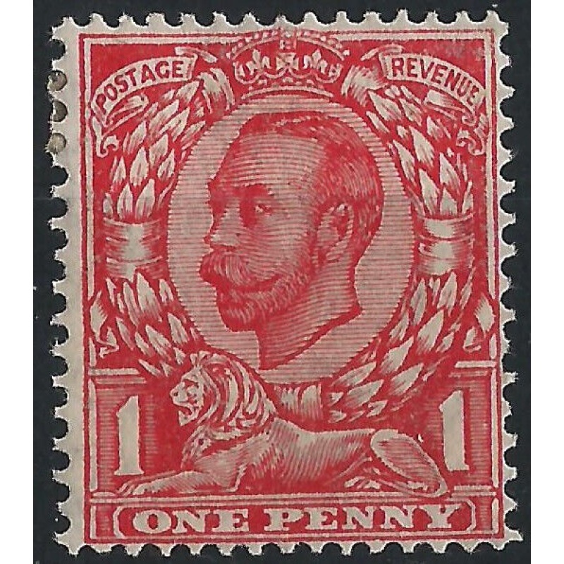 KGV - N13 (1) - Sg 350a - 1912 Downey Head 1d Carmine No Cross on Crown MM