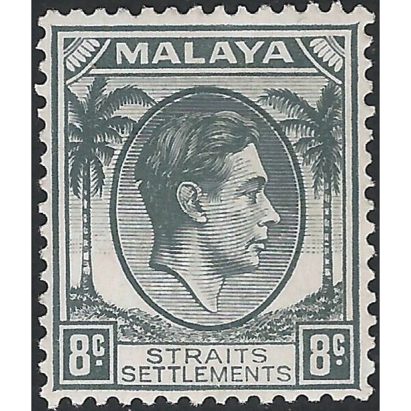 Straits Settlements Sg 283 1938 8c Grey MNH