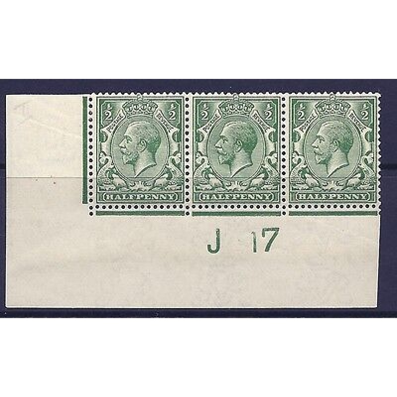 N14(14) d Blue Green Control J 17 imperf MOUNTED MINT with faults