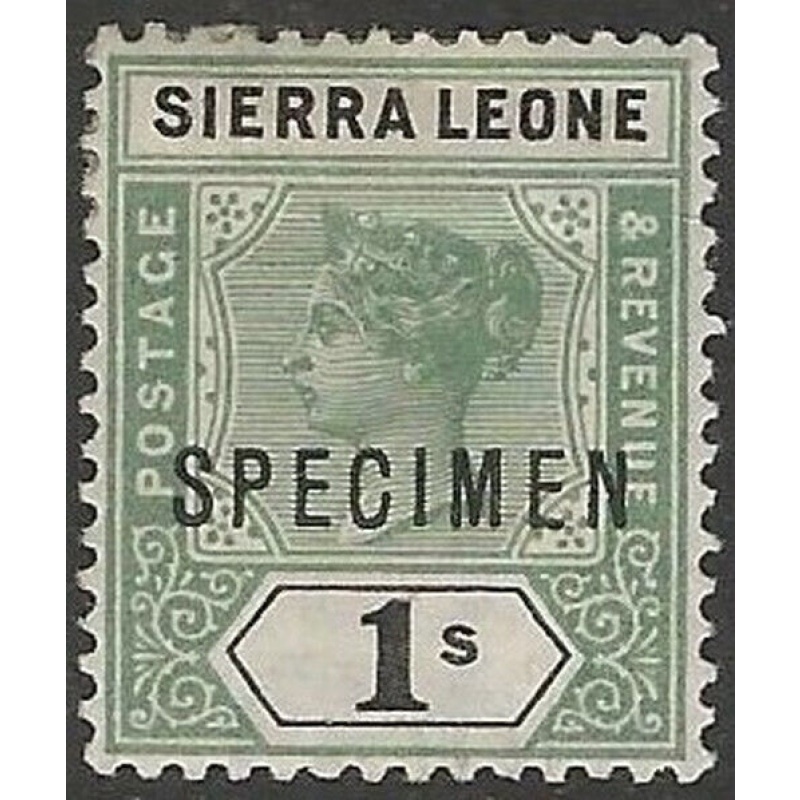 Sierra Leone Sg50 - 1s. green and black SPECIMEN MM