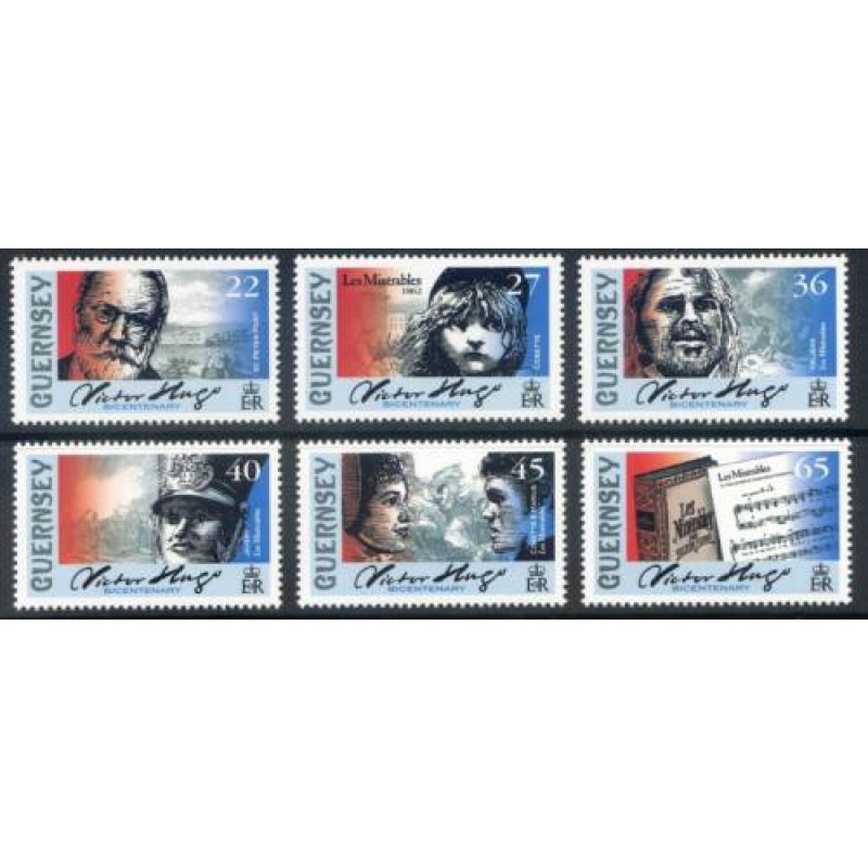 Guernsey 2002 Victor Hugo set SG935 940 Unmounted mint