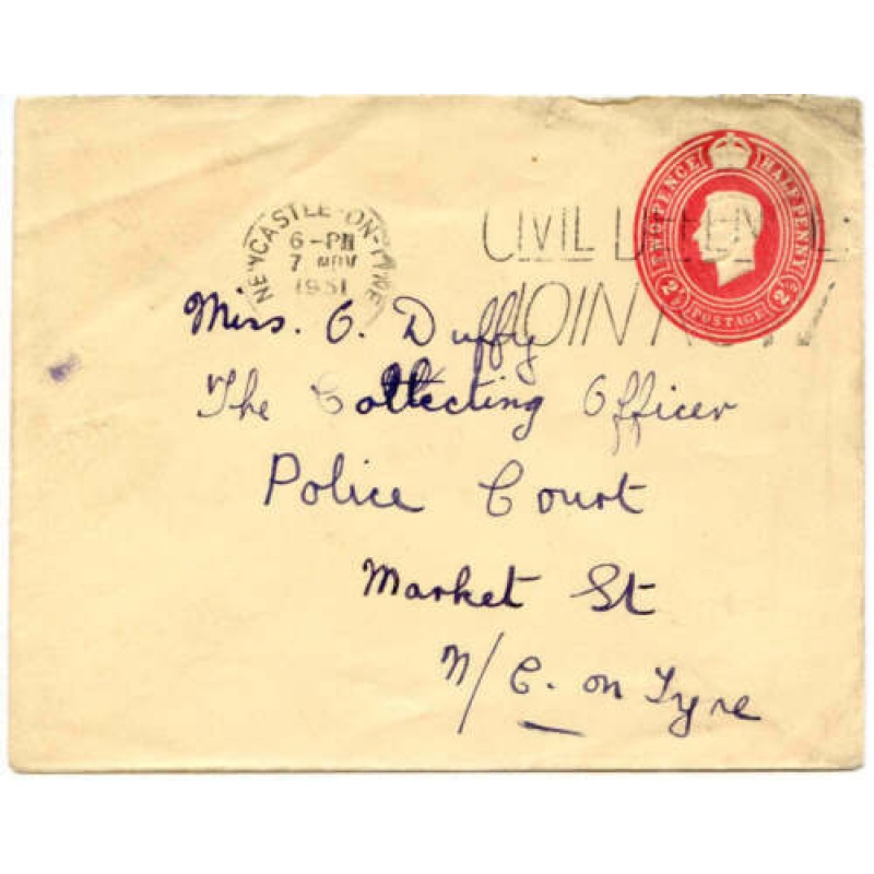 Postal Stationery Envelope (EP80) Newcastle to Newcastle