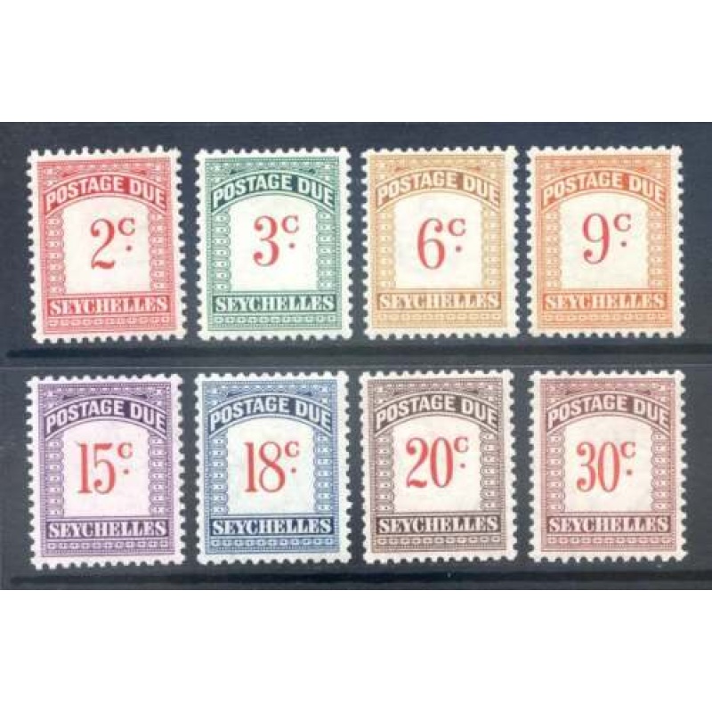 Seychelles 1951 Postage Due Set SGD1 8 Mounted Mint