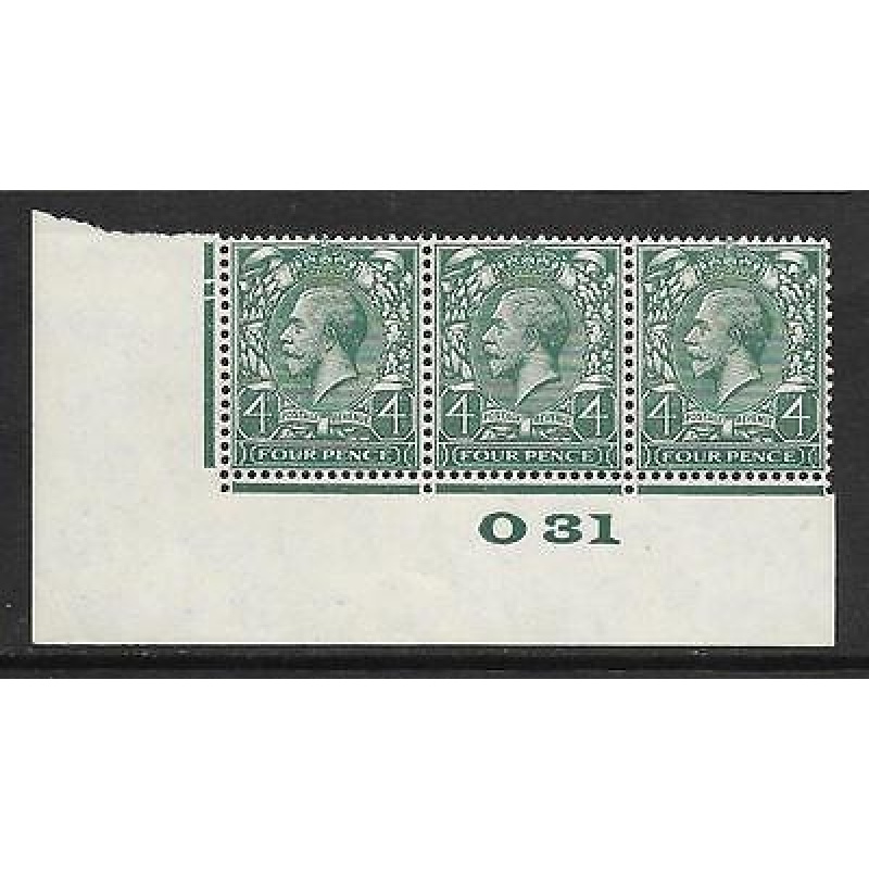 Spec N39(2) 4d Grey Green Block Cypher Control O31 imperf MOUNTED MINT