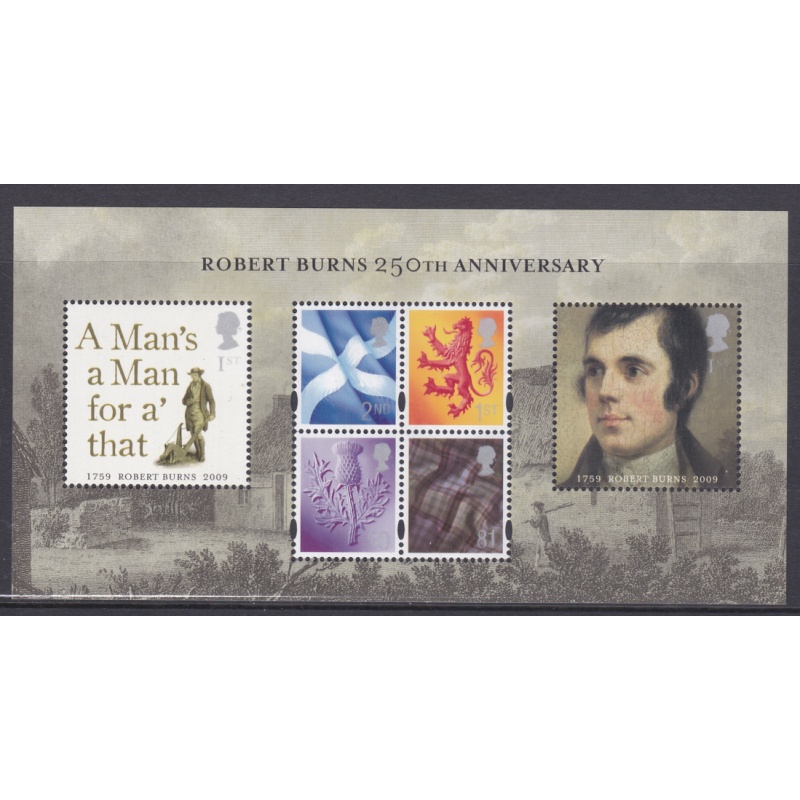 MSS157 2009 Robert Burns Anniversary miniature sheet UNMOUNTED MINT MNH