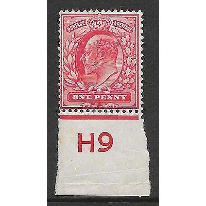 Sg 220 1d Scarlet Control H9 imperf De La Rue UNMOUNTED MINT