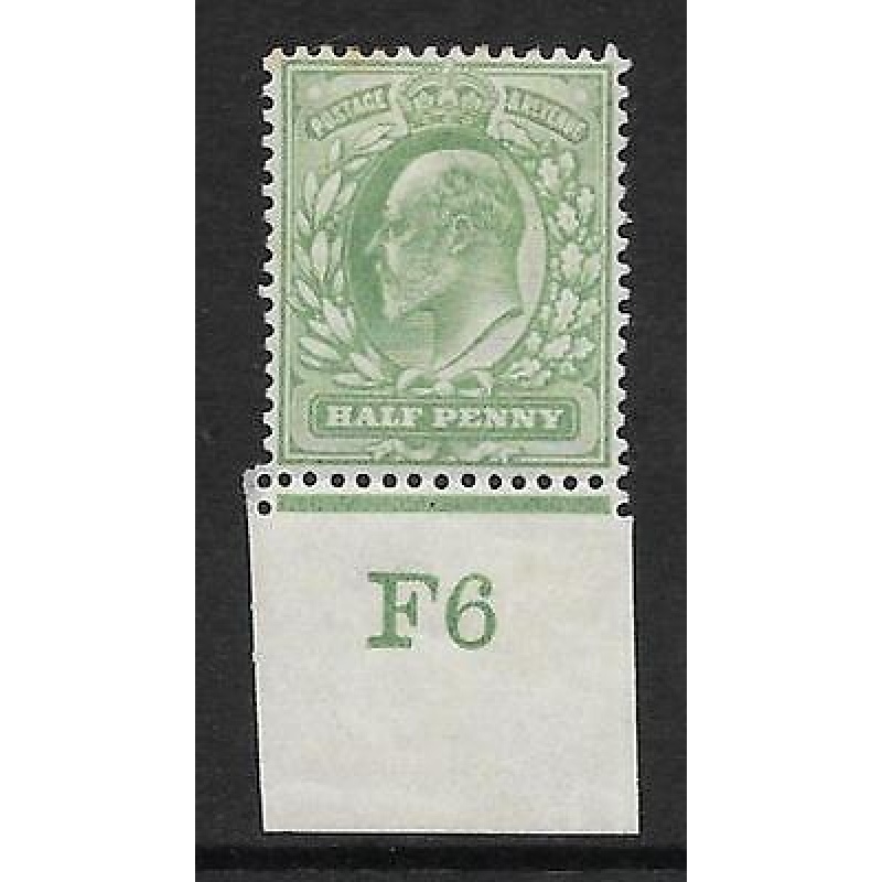 Sg 218 d Yellowish-Green Control F6 imperf De La Rue MOUNTED MINT Toned