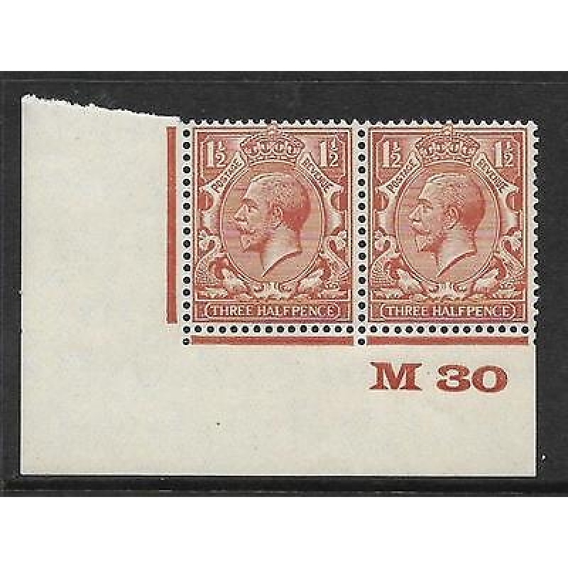 1d Brown Block Cypher Control M30 imperf UNMOUNTED MINT MNH