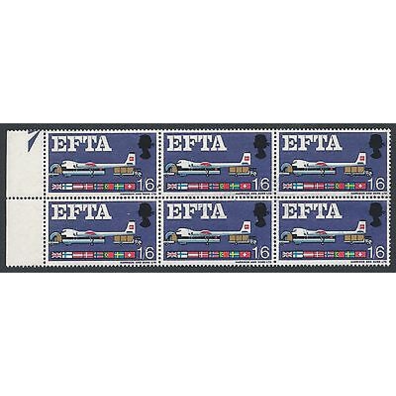 Sg 716h 1966 EFTA 1 6 (Ord) - Listed Flaw - Broken Ribbon UNMOUNTED MINT