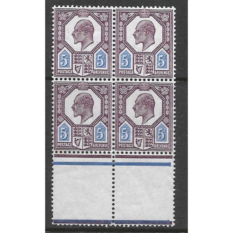 M30(3) 5d Dp Dull Red Purple  Bright Blue Somerset House blk 4 UNMOUNTED MINT