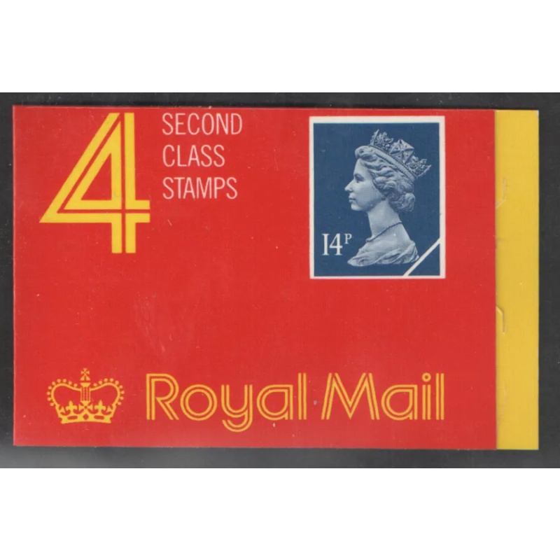 GB4 4 x 2nd class (14p) stamps barcode booklet - no cylinder