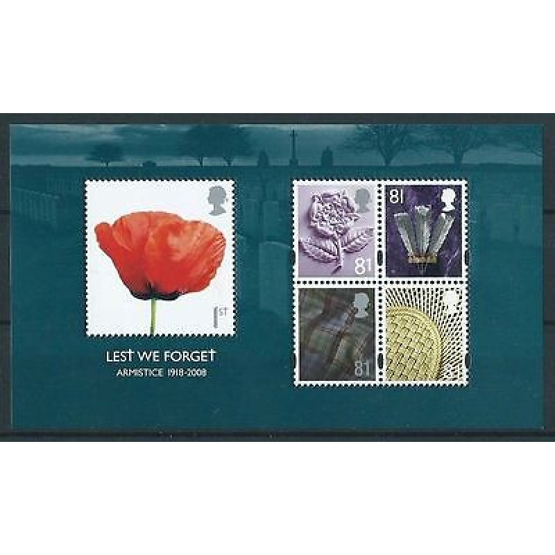 MS2886 2008 Lest We Forget Miniature Sheet - UNMOUNTED MINT