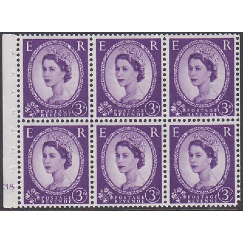 SB103 K18 3d Wilding booklet pane 4mm violet side band UNMOUNTED MNT