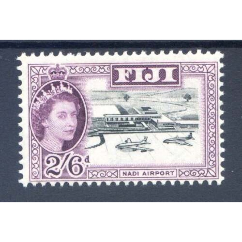 Fiji 2 6 Black  Purple SG307 Mounted Mint