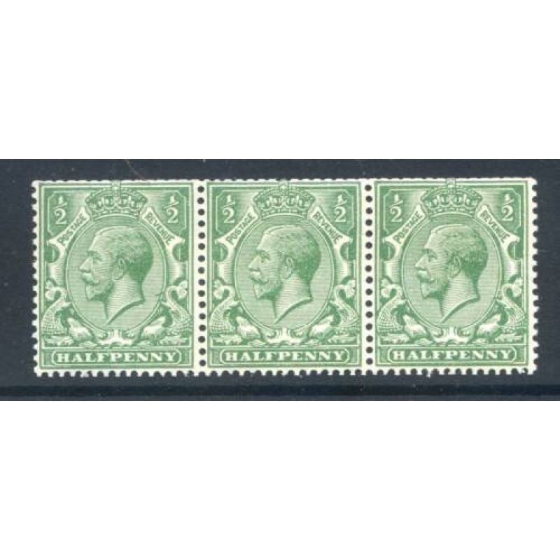 GB 1 2d Green SG418a Unmounted Mint Strip 3