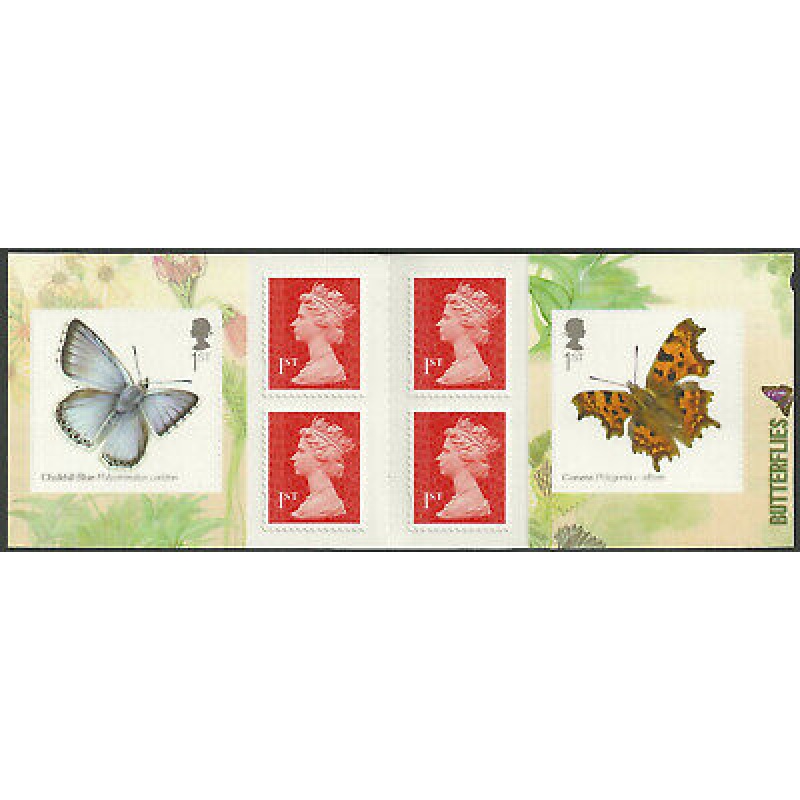 PM39 2013 Butterflies 6 x 1st Barcode Booklet - No cylinder